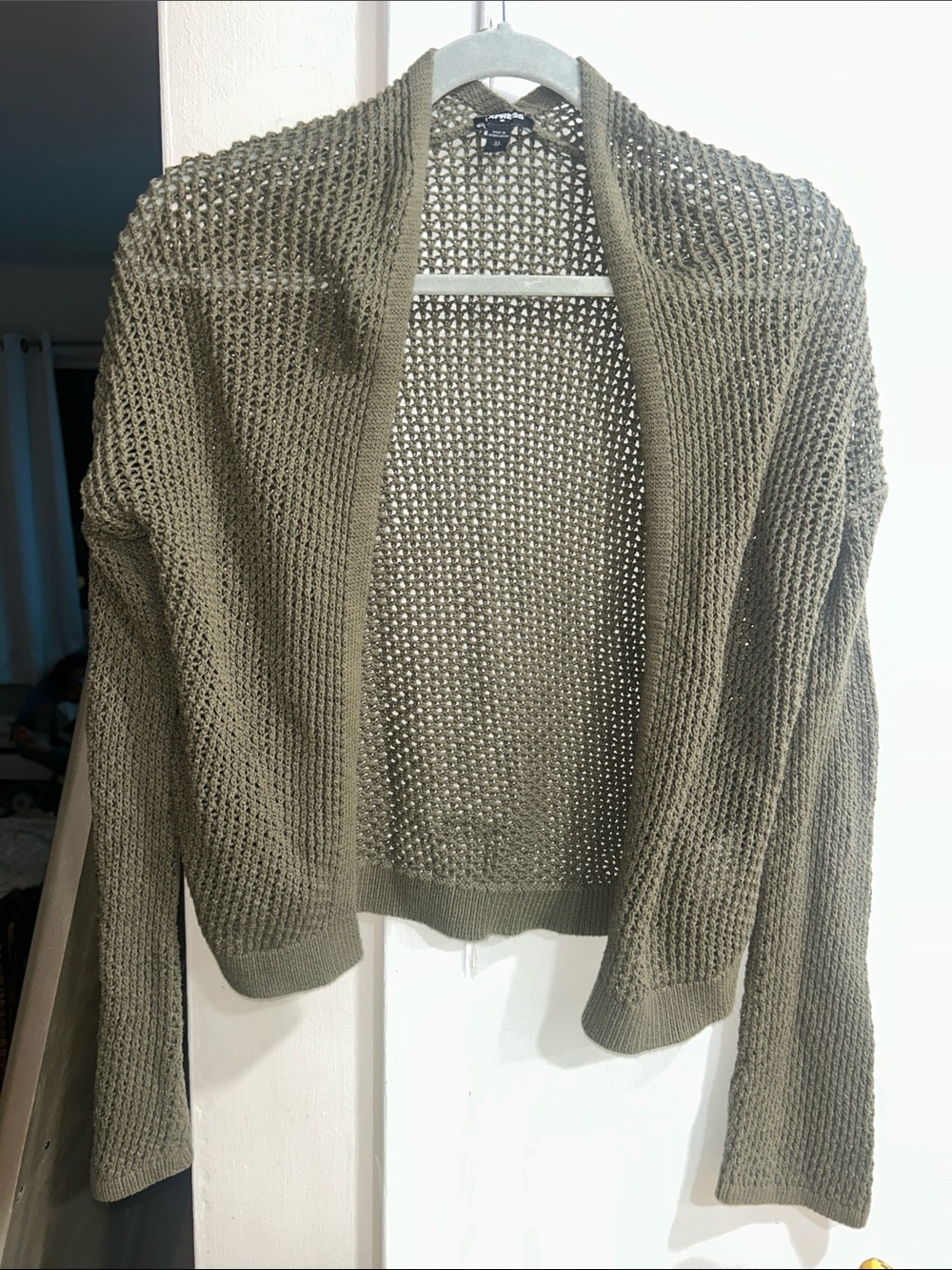 Express Olive Open Weave Women’s Cardigan XS
